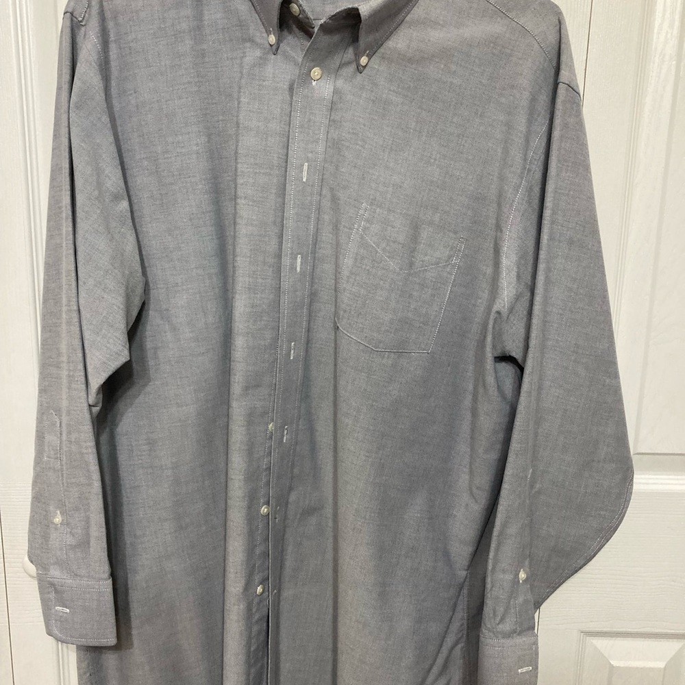 Stafford Gray dress shirt long sleeve size 18” neck